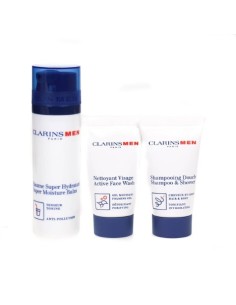 Clarins, Men hydrate set de regalo 50ml bálsamo súper hidratante + 30ml champú & gel de ducha 30ml   kiwiku.com 2