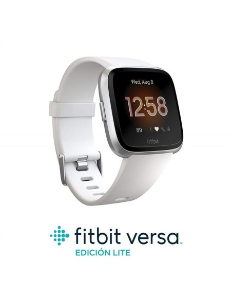 Fitbit versa lite blanco plata smartwatch reloj deportivo con pantalla táctil FB415SRWT kiwiku.com