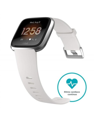 Fitbit versa lite blanco plata smartwatch reloj deportivo con pantalla táctil FB415SRWT kiwiku.com