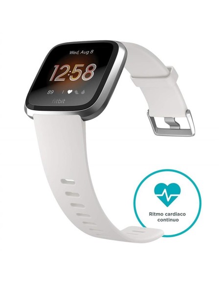 Fitbit versa lite blanco plata smartwatch reloj deportivo con pantalla táctil FB415SRWT kiwiku.com