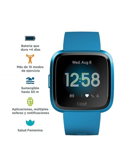 Fitbit versa lite azul marino smartwatch reloj deportivo con pantalla táctil kiwiku.com