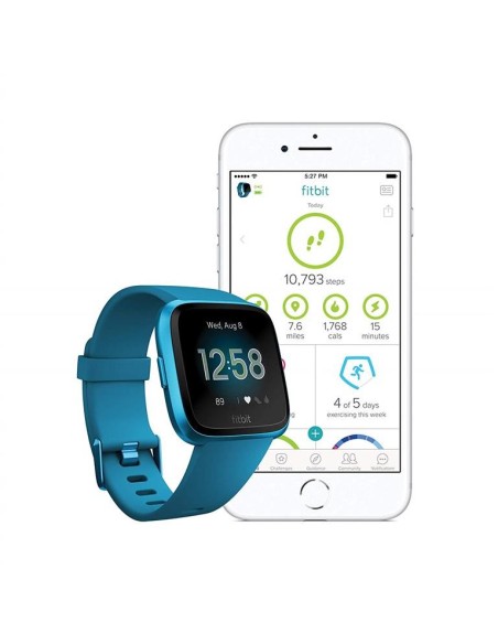 Fitbit versa lite azul marino smartwatch reloj deportivo con pantalla táctil kiwiku.com