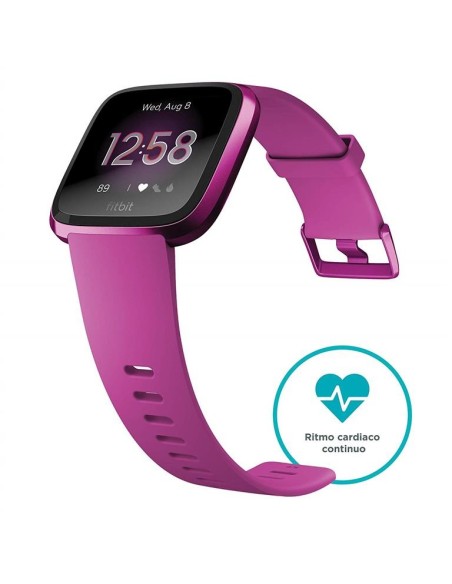 Fitbit versa lite lila aluminio smartwatch reloj deportivo con pantalla táctil FB415PMPM kiwiku.com