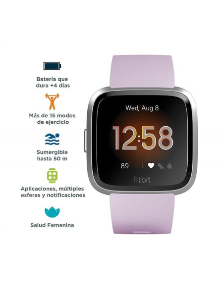 Fitbit Versa Lite Lila Plata Smartwatch Reloj Deportivo Con Pantalla TáCtil B07MFZ9BY7 kiwiku.com