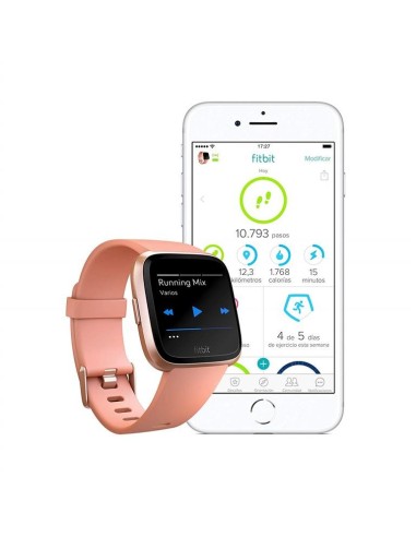 Fitbit versa smartwatch melocotón / aluminio oro rosa FB505RGPK-EU kiwiku.com
