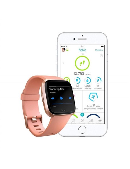 Fitbit versa smartwatch melocotón / aluminio oro rosa FB505RGPK-EU kiwiku.com