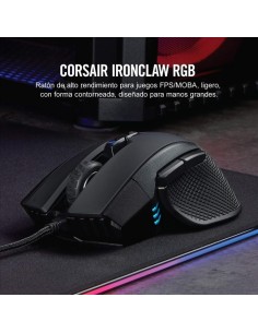 Raton corsair ironclaw rgb 18000 dpi optical negro CH-9307011-EU kiwiku.com 2