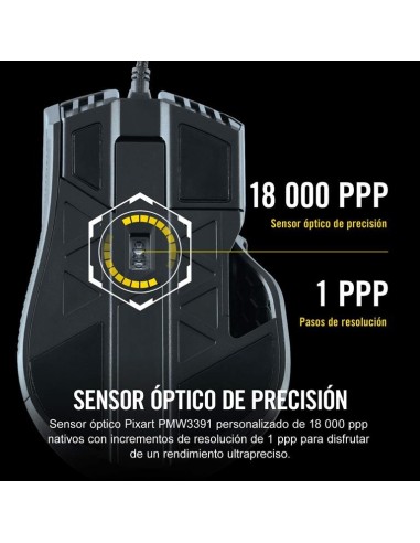 Raton corsair ironclaw rgb 18000 dpi optical negro CH-9307011-EU kiwiku.com
