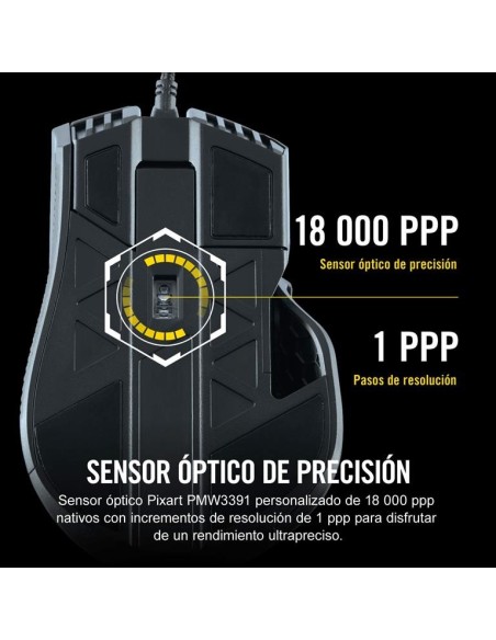 Raton corsair ironclaw rgb 18000 dpi optical negro CH-9307011-EU kiwiku.com