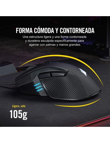 Raton corsair ironclaw rgb 18000 dpi optical negro CH-9307011-EU kiwiku.com