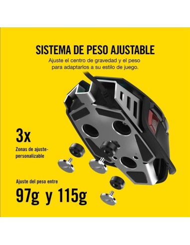 Raton corsair m65 rgb elite tuneable 18000 dpi optical negro CH-9309011-EU kiwiku.com