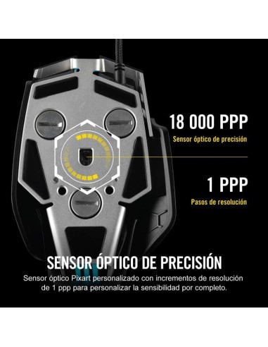 Raton corsair m65 rgb elite tuneable 18000 dpi optical negro CH-9309011-EU kiwiku.com