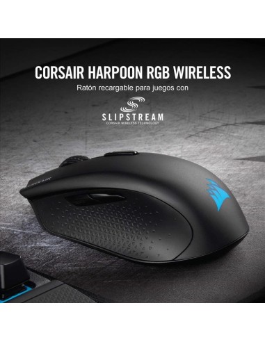 Raton corsair usb gaming harpoon rgb wireless led optico negro CH-9311011-EU kiwiku.com