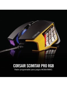 Raton corsair gaming scimitar pro rgb negro-amarillo CH-9304011-EU kiwiku.com 2