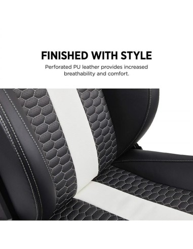 Silla corsair gaming t2 road warrior negra/blanca CF-9010007-WW kiwiku.com