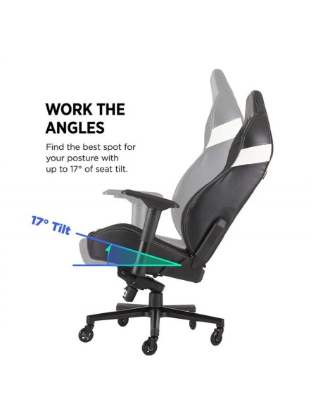 Silla corsair gaming t2 road warrior negra/blanca CF-9010007-WW kiwiku.com