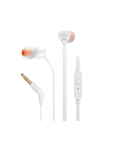 Jbl, T110 auriculares de botón con micrófono, Blanco  kiwiku.com