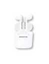 Brigmton Bml-15 Auriculares inalámbricos con manos libres, Bluetooth, micrófono y estuche de bateria, Blanco