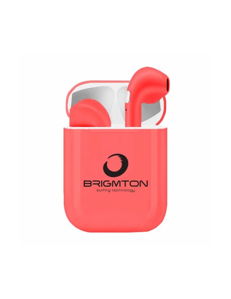Brigmton bml- 18r auriculares inalámbricos con manos libres, bluetooth, micrófono y estuche batería,  kiwiku.com