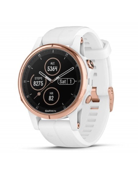 Garmin, fenix 5S Plus Zafiro, oro rosa con correa blanca 010-01987-07 kiwiku.com