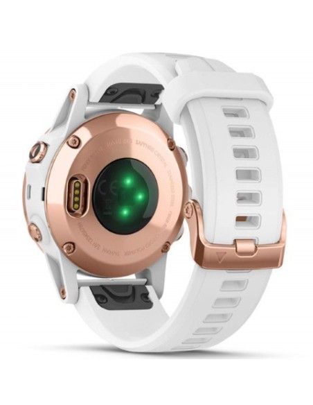 Garmin, fenix 5S Plus Zafiro, oro rosa con correa blanca 010-01987-07 kiwiku.com