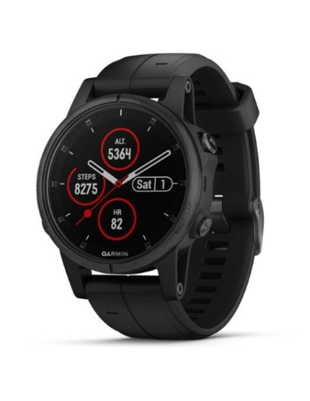 Garmin fenix 5S Plus Zafiro, negro con correa negra 010-01987-03 kiwiku.com