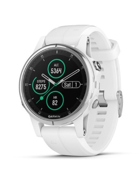 Garmin fenix 5S Plus Zafiro, blanco con correa blanca 010-01987-01 kiwiku.com