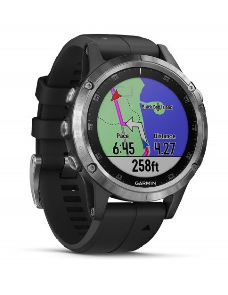 Garmin fénix 5 plus plata con correa negra 47mm smartwatch premium multideporte gps integrado wifi b  kiwiku.com