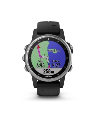 Garmin fenix 5s plus plata con correa negro 42mm reloj multideporte premium gps glonass bluetooth  kiwiku.com