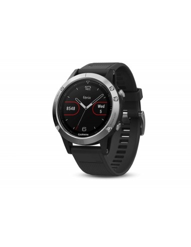 Garmin fenix 5 plata con correa negra  47mm 010-01688-03 kiwiku.com