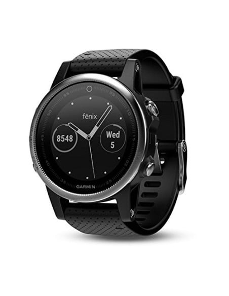 Garmin, Reloj deportivo Fenix 5S plata con correa negra 42mm 010-01685-02 kiwiku.com