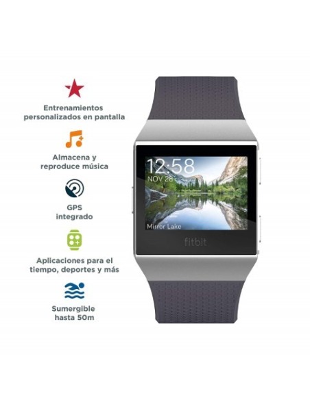 Fitbit Ionic, El Smartwatch Deportivo, Azulado/Gris Plateado IONIC BLAU/SILB kiwiku.com