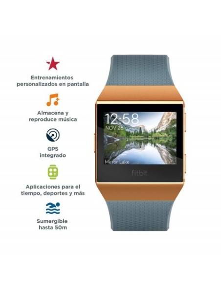 Fitbit Ionic, El Smartwatch Deportivo, Azul Pizarra/Naranja Fuego IONIC BLAU/KUPFE kiwiku.com
