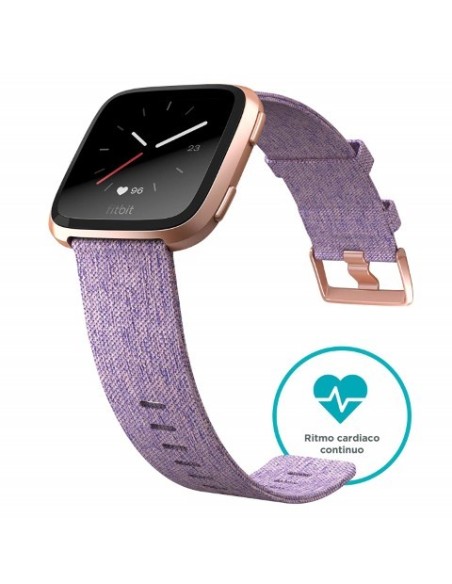 Fitbit, Versa smartwatch edición especial pulsera tejido color lavanda/aluminio oro rosa FB505RGLV-EU kiwiku.com