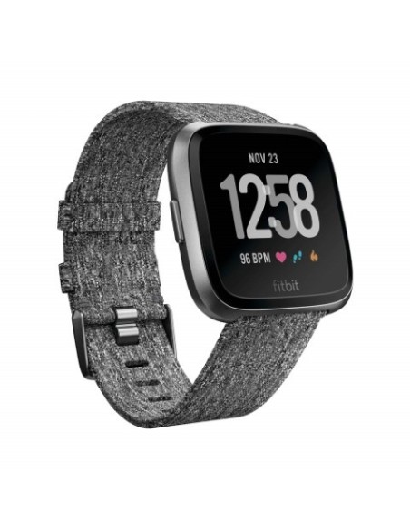 Fitbit, Reloj deportivo versa edición especial pulsera tejido gris/aluminio gris oscuro FB505BKGY-EU kiwiku.com