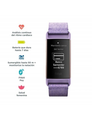 Fitbit, Reloj deportivo Charge 3 Special Edition lavanda FB410RGLV-EU kiwiku.com