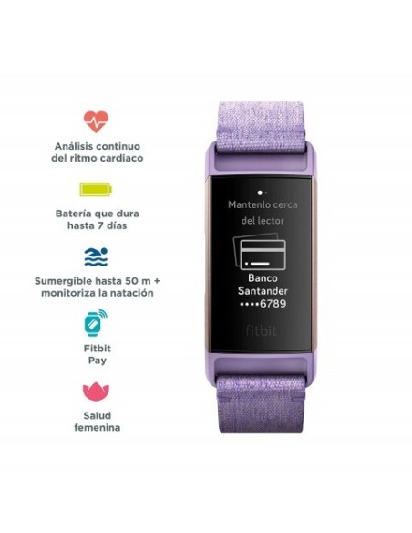 Fitbit, Reloj deportivo Charge 3 Special Edition lavanda FB410RGLV-EU kiwiku.com