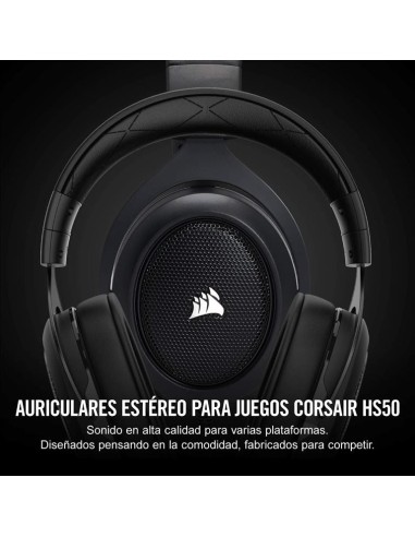 Auriculares corsair hs50 stereo negro carbon CA-9011170-EU kiwiku.com