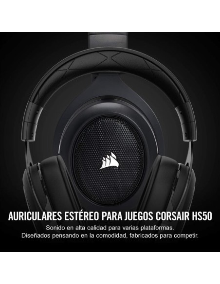 Auriculares corsair hs50 stereo negro carbon CA-9011170-EU kiwiku.com