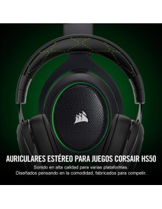 Auriculares corsair hs50 stereo verde CA-9011171-EU kiwiku.com 2