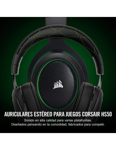 Auriculares corsair hs50 stereo verde CA-9011171-EU kiwiku.com
