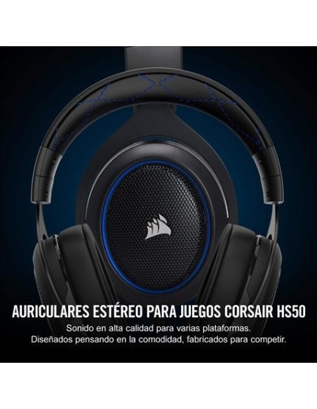Auriculares corsair hs50 stereo azul CA-9011172-EU kiwiku.com