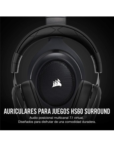 Auriculares corsair hs60 surround negro carbon CA-9011173-EU kiwiku.com