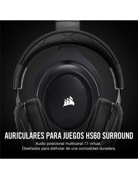 Auriculares corsair hs60 surround negro carbon CA-9011173-EU kiwiku.com