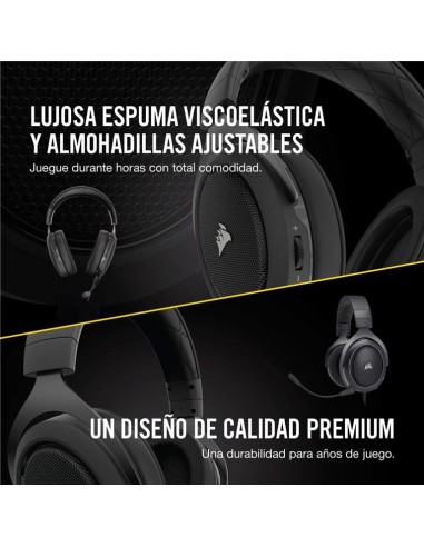 Auriculares corsair hs60 surround negro carbon CA-9011173-EU kiwiku.com