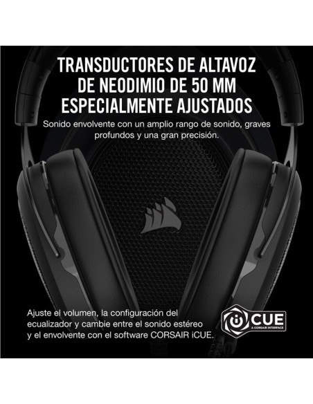 Auriculares corsair hs60 surround negro carbon CA-9011173-EU kiwiku.com