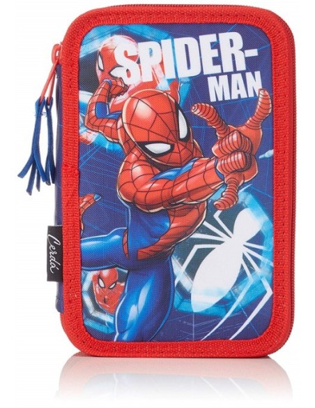 Spiderman, Plumier triple giotto, Color Azul Marino 2700000237 kiwiku.com