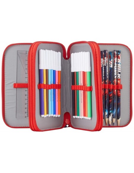 Spiderman, Plumier triple giotto, Color Azul Marino 2700000237 kiwiku.com