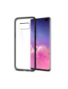Jc funda silicona samsung s10+ transparente borde metal negro