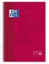Oxford, Pack de 5 libretas perforadas con espiral, Rojo